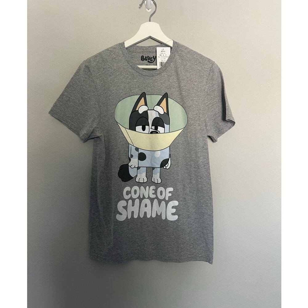 Bluey Cone of Shame Gray Shirt size Small